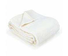 Couverture polaire 240x260 cm Microfibre 280 g/m2 APOLLO Blanc Naturel