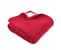 Couverture polaire luxe 180x220 cm 100% polyester 430 g/m2 NARVIK Rouge Framboise