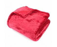Couverture polaire 240x260 cm Microfibre 100% Polyester 320 g/m2 VELVET Rouge