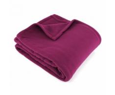 Couverture polaire 240x260 cm 100% Polyester 350 g/m2 TEDDY Violet Prune