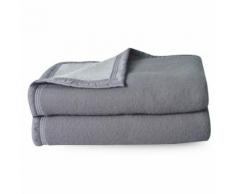 Couverture pure laine vierge Woolmark 500g/m², VOLTA 240x300 cm Gris Acier