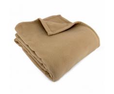 Couverture polaire 240x260 cm 100% Polyester 350 g/m2 TEDDY Marron Sable