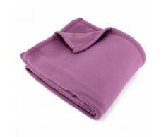 Couverture polaire 180x220 cm 100% Polyester 350 g/m2 TEDDY Mauve