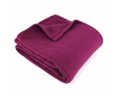 Couverture polaire 220x240 cm 100% Polyester 350 g/m2 TEDDY Violet Prune