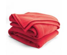 Couverture polaire 220x240 cm Isba, Fraise - 100% Polyester 320 g/m2, traité non-feu
