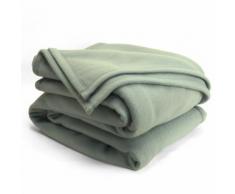 Couverture polaire 180x220 cm Isba, Amande - 100% Polyester 320 g/m2, traité non-feu