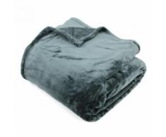 Couverture polaire 240x260 cm Microfibre 100% Polyester 320 g/m2 VELVET Gris Acier