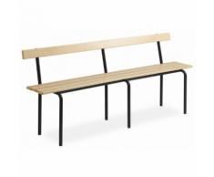 Banc vestiaire avec dossier pieds noirs E2431