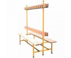 Banc vestiaire double face avec patère - jaune E2465
