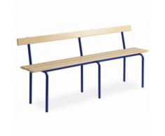 Banc vestiaire avec dossier pieds bleus E2422