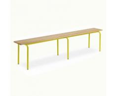 Banc vestiaire sans dossier pieds jaunes E2414