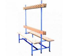 Banc vestiaire double face avec patère - bleu E2458