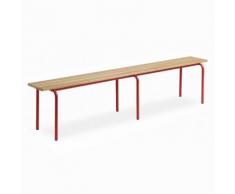 Banc vestiaire sans dossier pieds rouges E2416