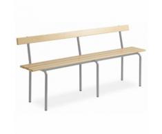 Banc vestiaire avec dossier pieds gris E2426