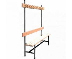 Banc vestiaire sport noir avec patères E2449