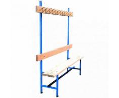 Banc vestiaire sport bleu avec patères E2441