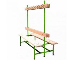 Banc vestiaire double face avec patère - vert E2474