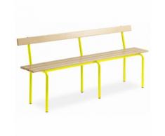 Banc vestiaire avec dossier pieds jaunes E2428