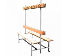 Banc vestiaire double face avec patère - Gris E2462