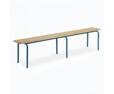 Banc vestiaire sans dossier pieds bleus E2408