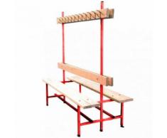 Banc vestiaire double face avec patère - rouge E2470