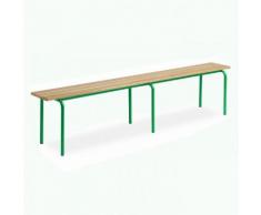 Banc vestiaire sans dossier pieds verts E2420