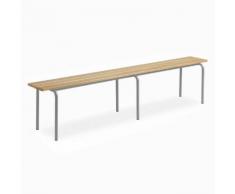 Banc vestiaire sans dossier pieds gris E2411