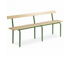 Banc vestiaire avec dossier pieds verts E2437