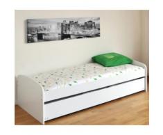 Lit gigogne Snow 90 x 190 laqué blanc,
