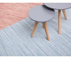 Tapis rectangulaire en coton - bleu clair - 80x150 cm - Derince