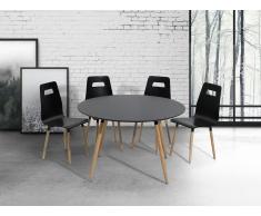 Table de salle à manger - table de cuisine - noir - 120 cm - Bovio
