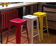Tabouret de bar - Chaise de bar design - 60 cm - jaune - Cabrillo