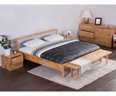 Lit design en bois - lit double 180x200 cm - gris - sommier inclus - Carris