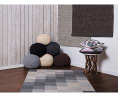 Tapis - Tapis en laine - Tapis fait à la main - Tapis gris et beige - 140x200 cm - Nizip