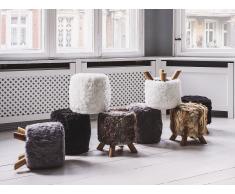 Ottoman - Tabouret - Pouf - Repose pied - Noir - Idaho