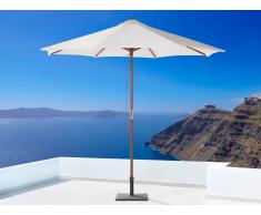 Parasol en bois - toile beige sans lambrequin - Toscana