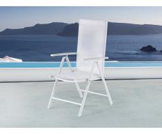 Chaise de jardin en aluminium - Tissu blanc - Catania