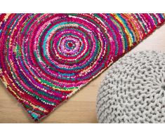 Tapis rectangulaire - tapis en coton et polyester - multicolore - 80x150 cm - Kozan
