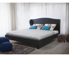 Lit double - Lit 180x200 cm - Lit en tissu gris - Colmar