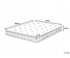 Matelas à ressorts ensachés - mousse à mémoire de forme - multipoche - 90x200 cm - Luxus