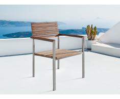 Chaise de jardin - acier inox et teck - Viareggio