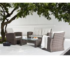 Ensemble de jardin - Table, Chaises et Fauteuil - Rotin - Luca