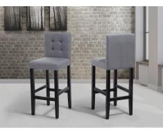 Chaise de bar - chaise en tissu - gris - Madison