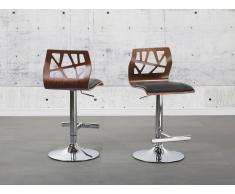 Tabouret de bar - effet bois naturel foncé - Petersburg