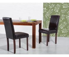 Chaise de salle à manger - chaise en cuir - brun - Broadway