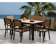 Ensemble de jardin - Table et chaises - Aluminium et polywood - Como