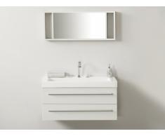 Meuble vasque à tiroirs - miroir inclus - blanc - Barcelona