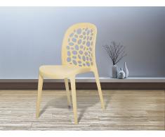 Chaise de jardin - Chaise en plastique beige - Rubin