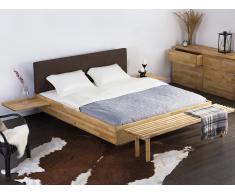 Lit design en bois - lit double 180x200 cm - brun - sommier inclus - Arras