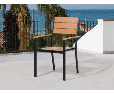 Chaise de jardin - Chaise - Aluminium et Polywood - Marron - Prato